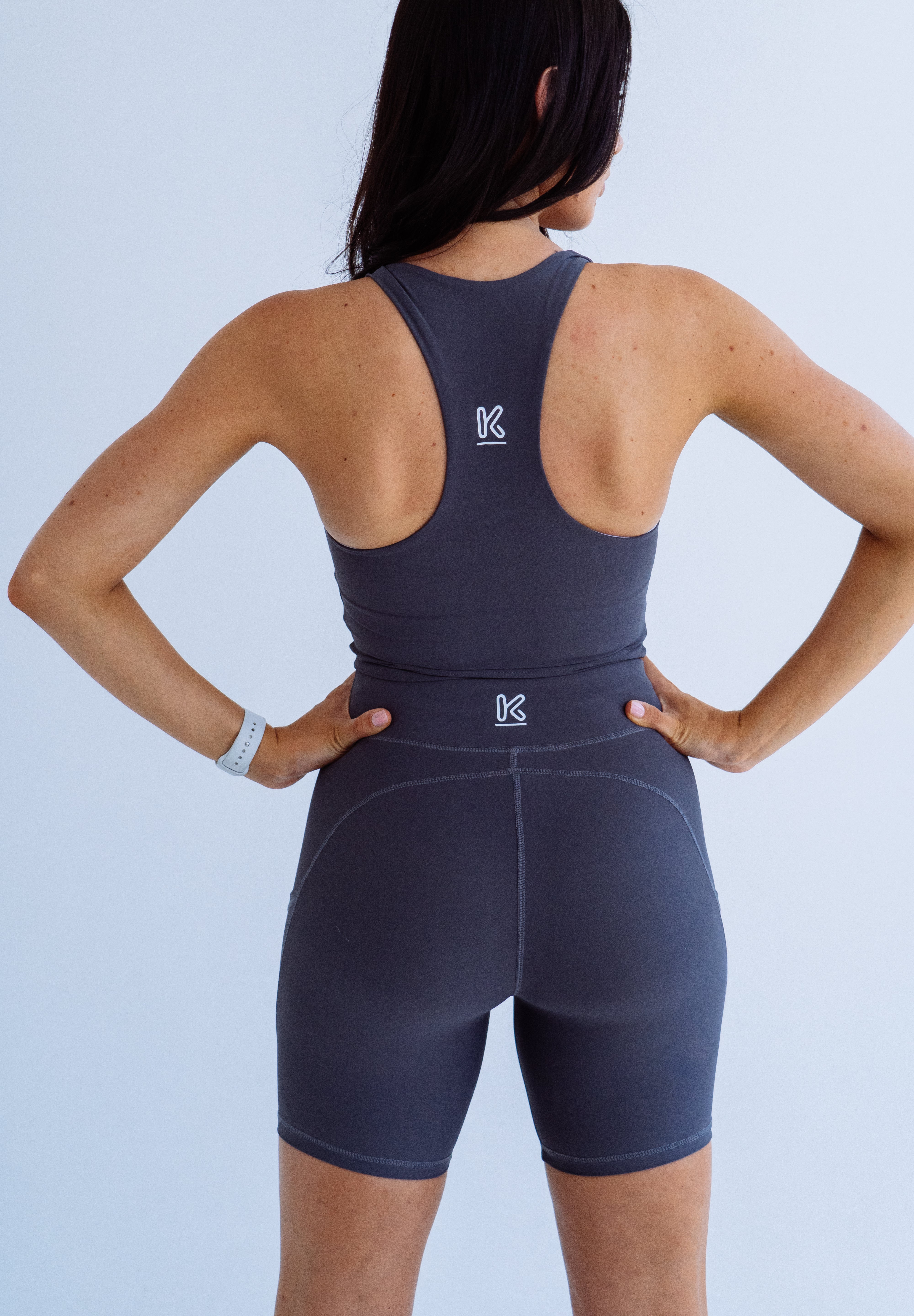 GAME CHANGER Graphite grey Corset Tank Bra