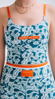 Ocean and Terrains Tank Sports Bra