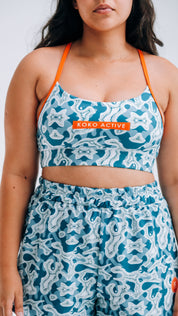 Ocean and Terrains Racer Back Sports Bra