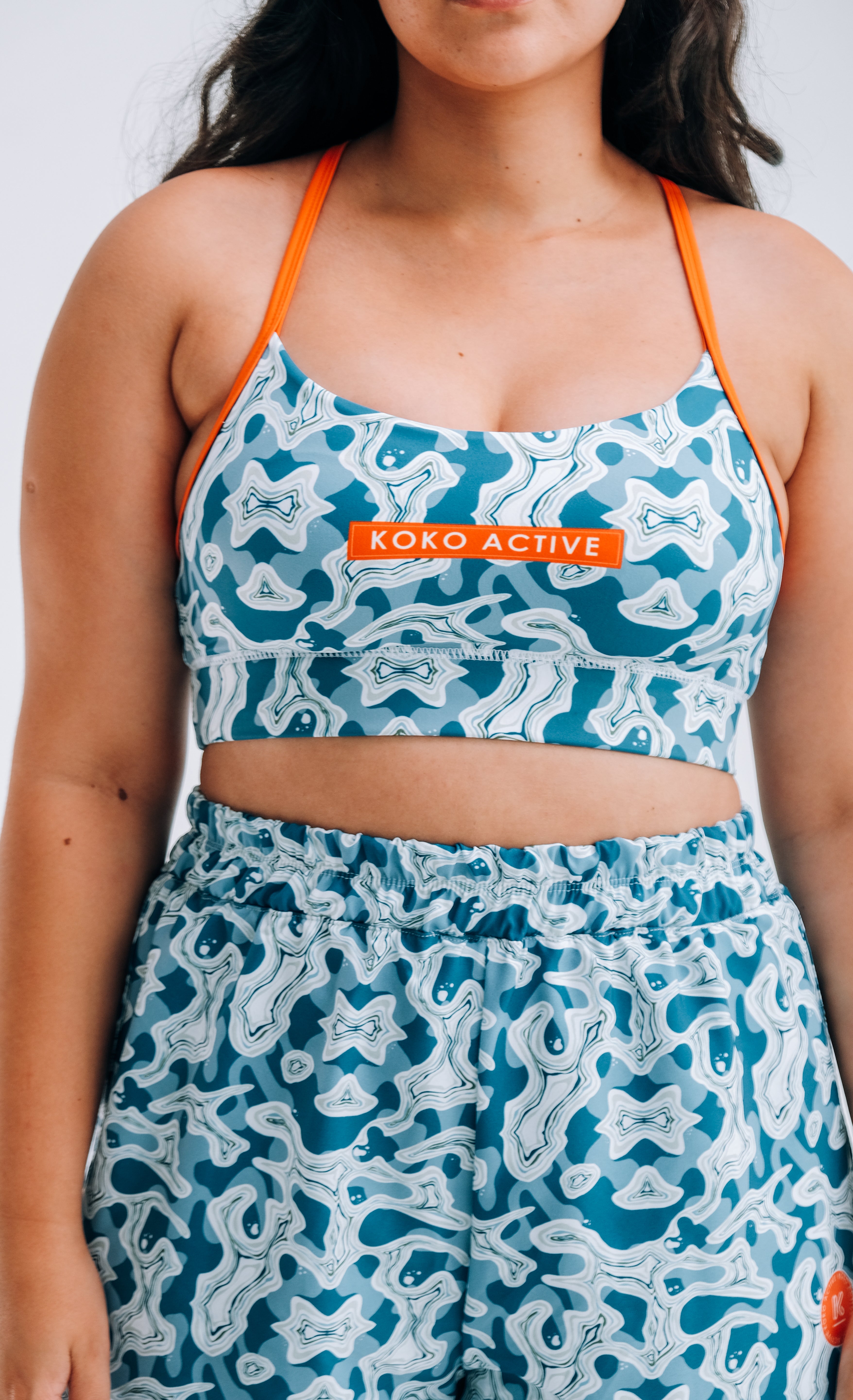 Ocean and Terrains Racer Back Sports Bra