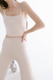 Premium Luxe Tank Sports Bra - Vanilla Latte