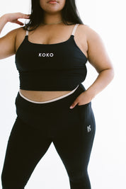 Premium Luxe Tank Sports Bra - Espresso