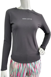 Charcoal long sleeve top