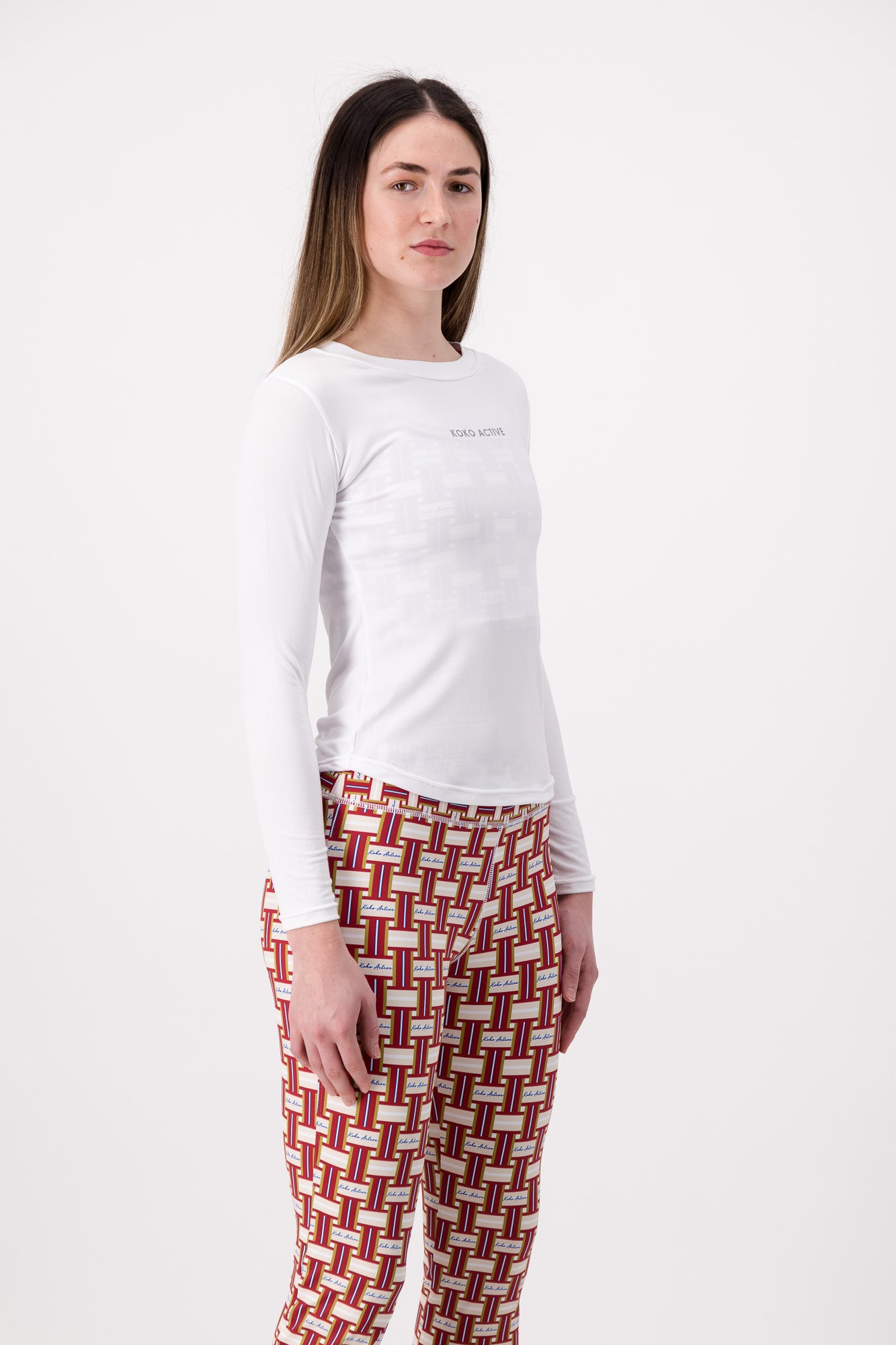 White long sleeve top