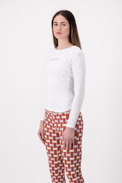 White long sleeve top