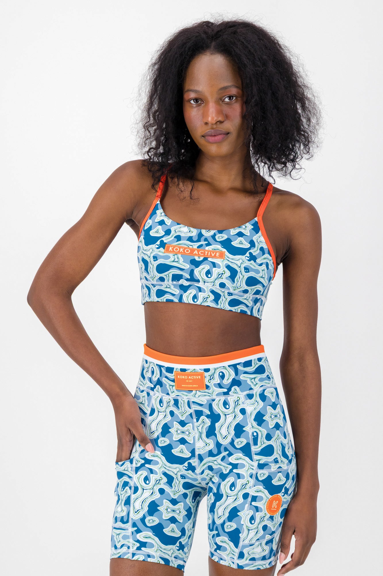 Ocean and Terrains Racer Back Sports Bra