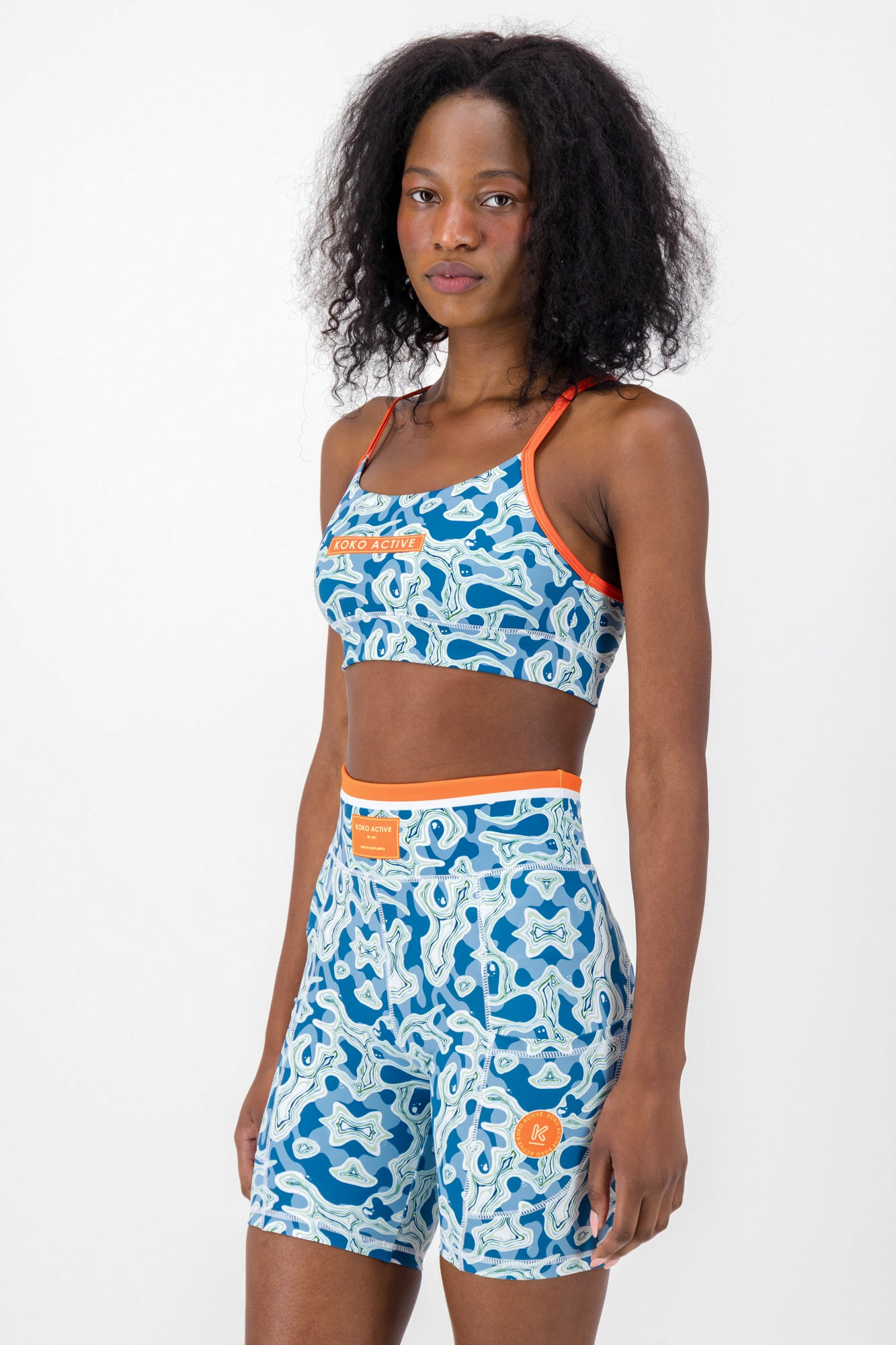 Ocean and Terrains Racer Back Sports Bra