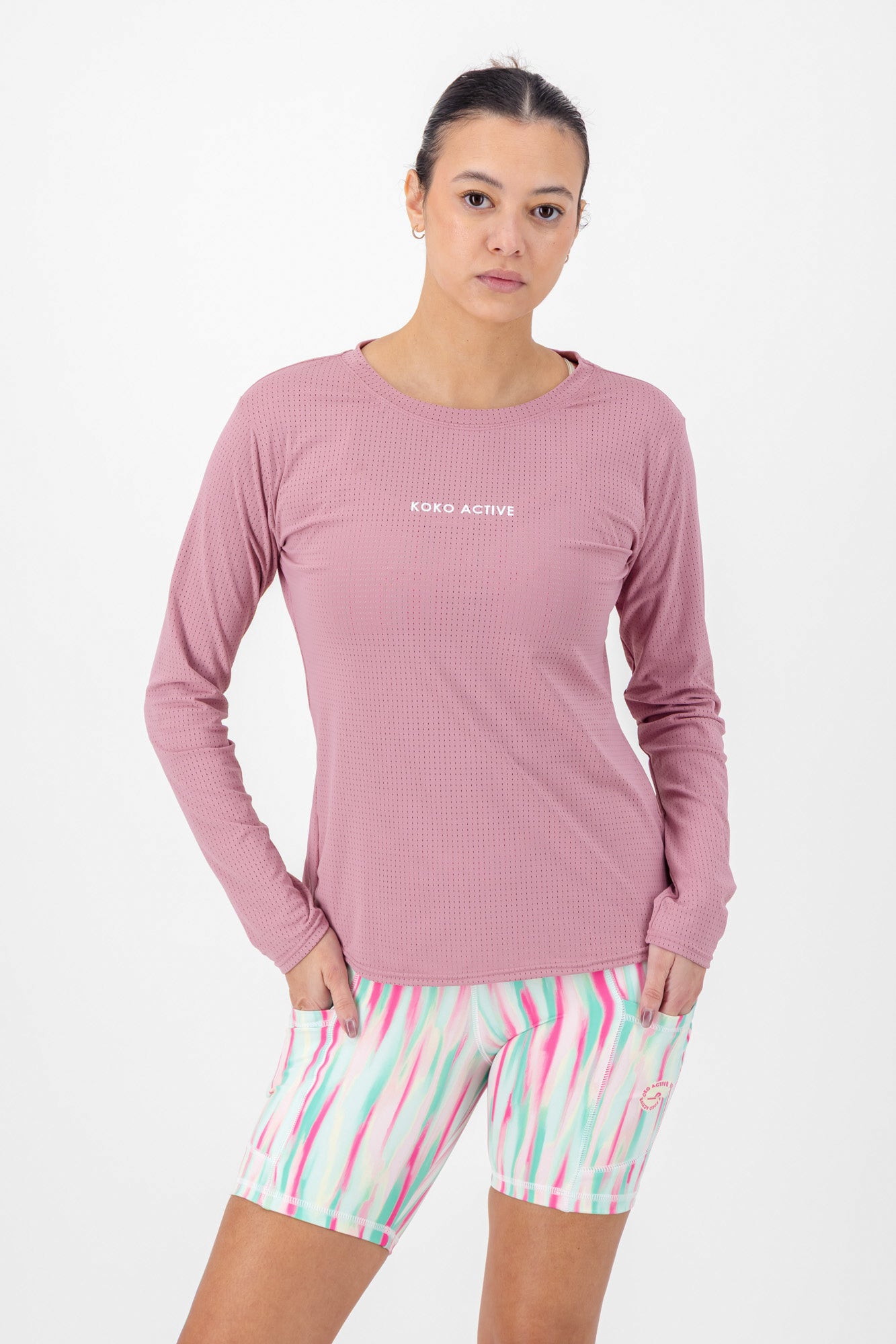 Blush pink active long sleeve